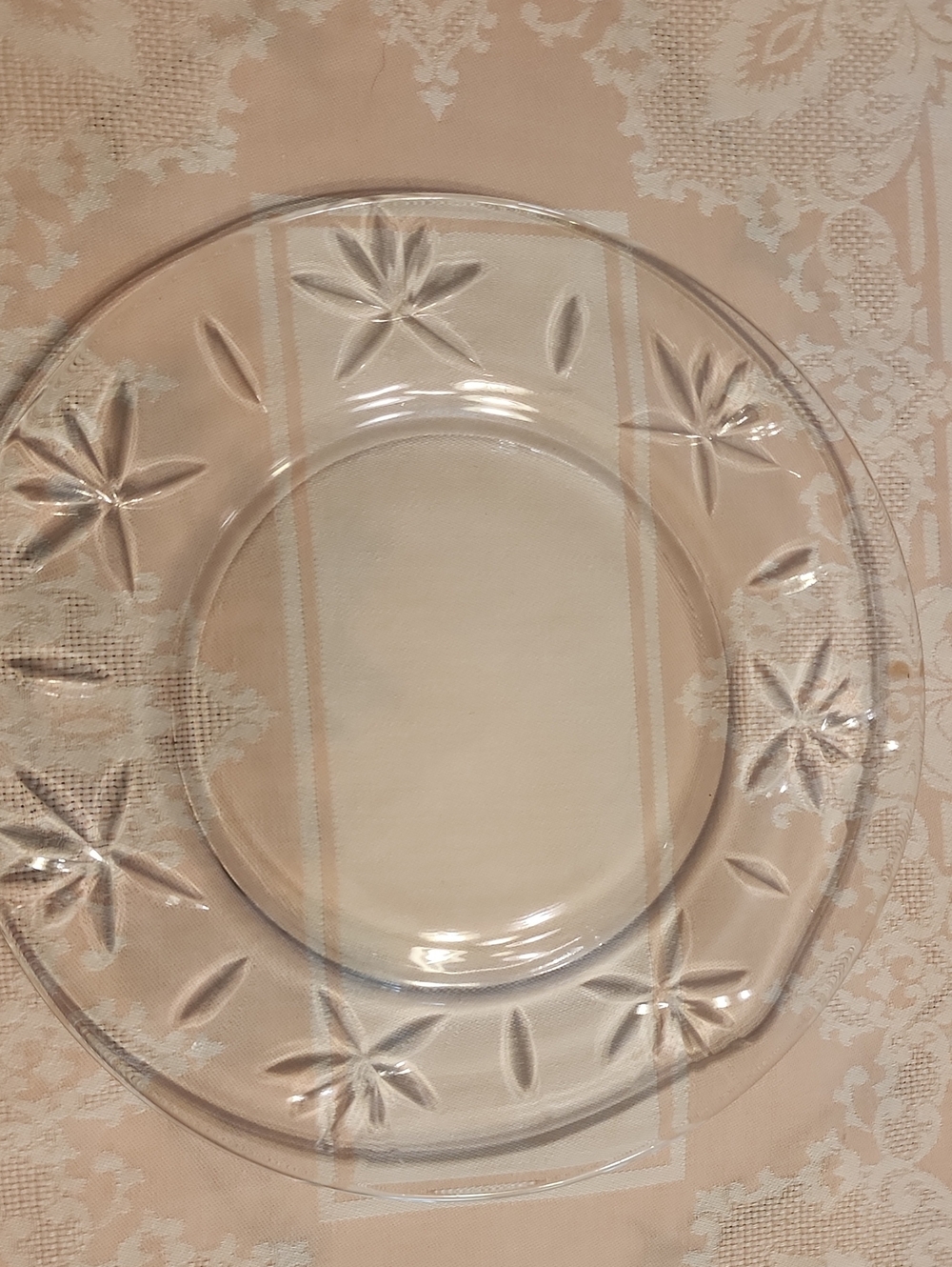 Seneca Starflower Clear Pressed Glass Luncheon Plate